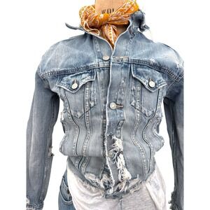 Ralph Lauren DENIM & SUPPLY Trucker Jean Jacket THRASHED FADED Size XS